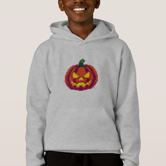 Pixel Halloween Pumpkin - Retro-8-Bit-Spooky-Desig Hoodie (Vorderseite)