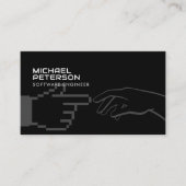 Pixel Hand in Kontakt mit menschlicher Hand | IT - Visitenkarte (Vorderseite)