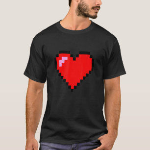 Pixel Heart 8 Bit Grafikdesign T-Shirt