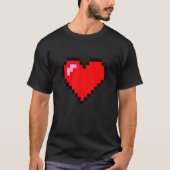 Pixel Heart 8 Bit Graphic Design T-Shirt (Vorderseite)