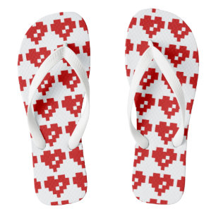 Pixel Heart 8 Bit-Liebe Badesandalen