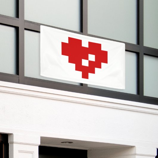 Pixel Heart 8 Bit-Liebe Banner (Äußeres Gebäude)