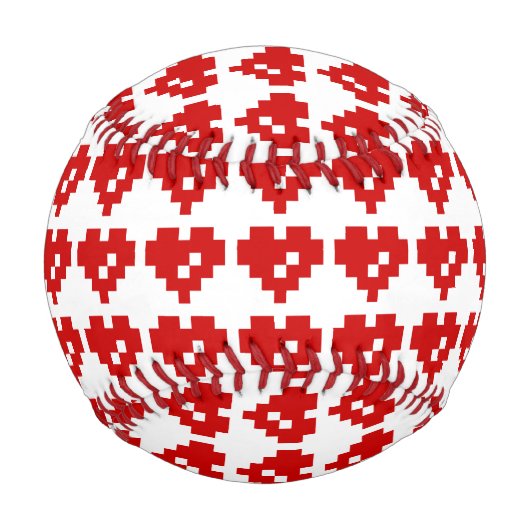 Pixel Heart 8 Bit-Liebe Baseball (Rückseite)
