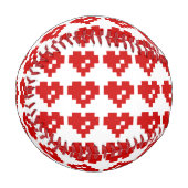 Pixel Heart 8 Bit-Liebe Baseball (Vorderseite Links)