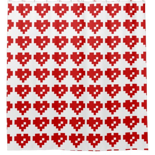 Pixel Heart 8 Bit-Liebe Duschvorhang (Vorderseite)