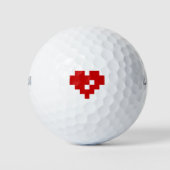 Pixel Heart 8 Bit-Liebe Golfball (Vorderseite)