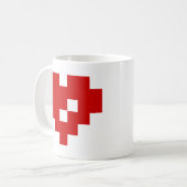 Pixel Heart 8 Bit-Liebe Kaffeetasse (Vorderseite Links)
