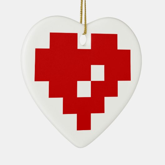 Pixel Heart 8 Bit-Liebe Keramikornament (Rechts)