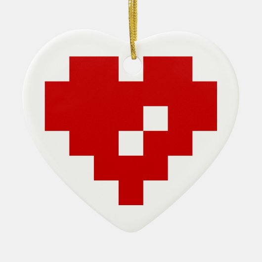 Pixel Heart 8 Bit-Liebe Keramikornament (Vorne)