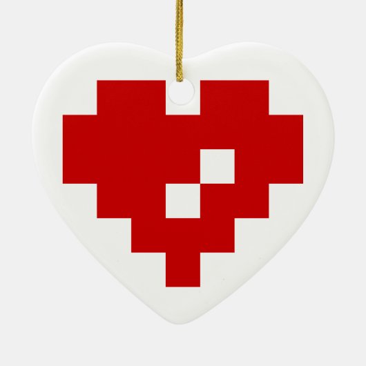 Pixel Heart 8 Bit-Liebe Keramikornament (Hinten)