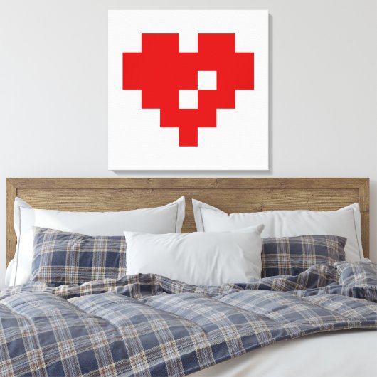 Pixel Heart 8 Bit-Liebe Leinwanddruck (Insitu (Schlafzimmer))