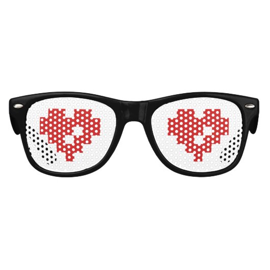 Pixel Heart 8 Bit-Liebe Partybrille (Vorderseite)