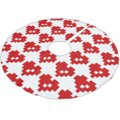 Pixel Heart 8 Bit-Liebe Polyester Weihnachtsbaumdecke (Schrägansicht)