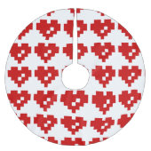 Pixel Heart 8 Bit-Liebe Polyester Weihnachtsbaumdecke (Vorderseite)