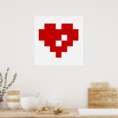 Pixel Heart 8 Bit-Liebe Poster (Küche)