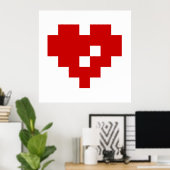 Pixel Heart 8 Bit-Liebe Poster (Heimbüro)