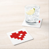Pixel Heart 8 Bit-Liebe Rechteckiger Pappuntersetzer (Vor Ort)