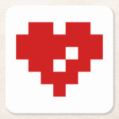 Pixel Heart 8 Bit-Liebe Rechteckiger Pappuntersetzer (Vorderseite)