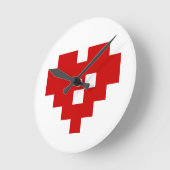 Pixel Heart 8 Bit-Liebe Runde Wanduhr (Winkel)