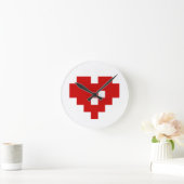 Pixel Heart 8 Bit-Liebe Runde Wanduhr (Zuhause)