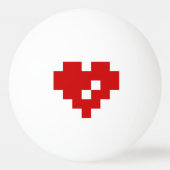 Pixel Heart 8 Bit-Liebe Tischtennisball (Vorderseite)