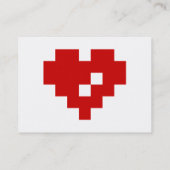 Pixel Heart 8 Bit-Liebe Visitenkarte (Rückseite)