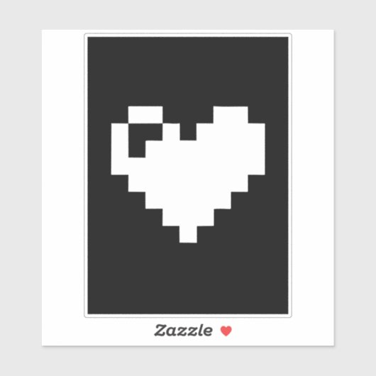 Pixel Heart 8 Bits Aufkleber (Blatt)