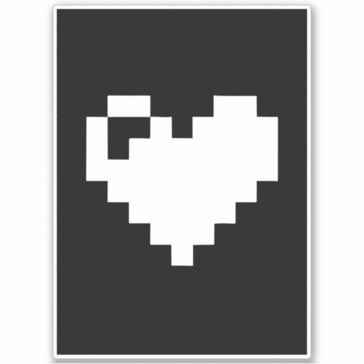 Pixel Heart 8 Bits Aufkleber (Vorderseite)