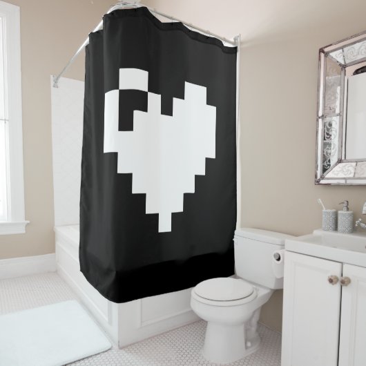 Pixel Heart 8 Bits Duschvorhang (Beispiel)
