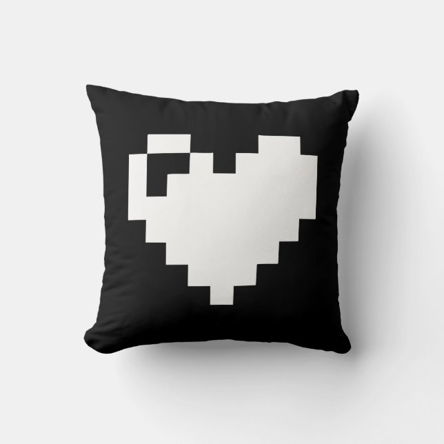 Pixel Heart 8 Bits Kissen (Vorderseite)