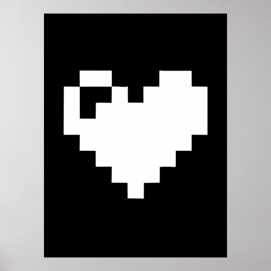 Pixel Heart 8 Bits Poster (Vorne)