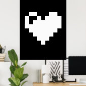 Pixel Heart 8 Bits Poster (Heimbüro)