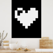 Pixel Heart 8 Bits Poster (Küche)