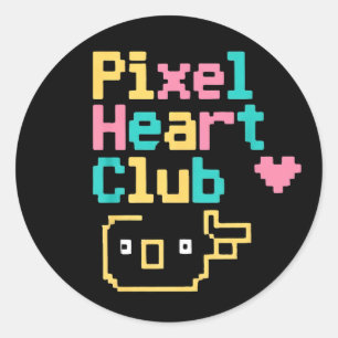Pixel Heart Club: Retro-Liebes-Pixel-Art für Gamer Runder Aufkleber