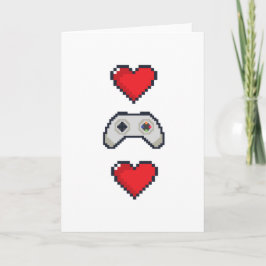 Pixel Heart & Controller - Valentine's Day Card Feiertagskarte