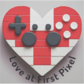 Pixel-Heart-Gamer-Sticker - Niedliches Retro-Video Aufkleber (Vorderseite)