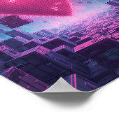 Pixel Heart Neon City — Poster für futuristisches  (Ecke)