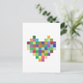 Pixel Heart Postkarte (Stehend Vorderseite)