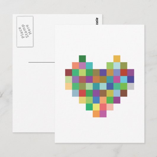 Pixel Heart Postkarte (Vorne/Hinten)