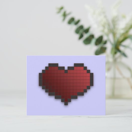 Pixel Heart Postkarte (Stehend Vorderseite)