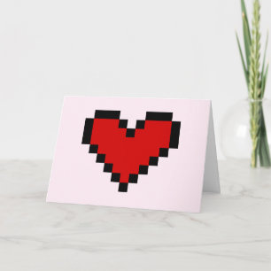 Pixel heart valentine card feiertagskarte