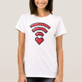 Pixel Heart WiFi Love Signal T-Shirt (Vorderseite)