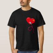 Pixel Hearts verbunden Matching Paar rechts T-Shirt (Vorderseite)