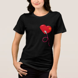 Pixel Hearts verbunden Matching Paar rechts Tri-Blend Shirt