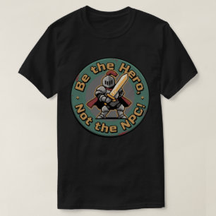 Pixel-Held steht stolz – Gaming-Motivationsabzeich T-Shirt