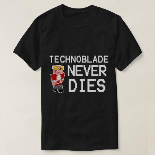 Pixel-Held Stirbt Nie Design T-Shirt (Design vorne)