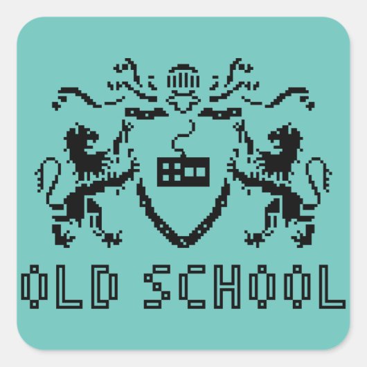 Pixel Heraldic Old School Sticker (Vorderseite)