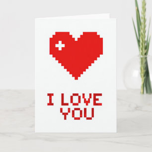 Pixel-Herz-Ich-liebe-dich-Karte Karte
