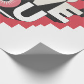 Pixel Herz Ich Liebe Dich Retro-Typografie Geschenkpapier (Ecke)