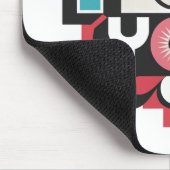 Pixel-Herz Ich liebe dich Retro-Typografie Mousepad (Ecke)